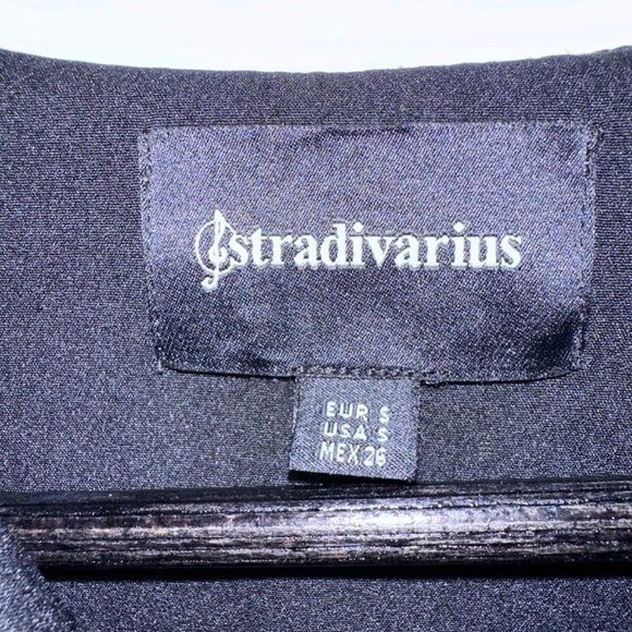 STRADIVARIUS Black Zip Up Cardigan w/ peplum & Ties at cuffs Career, Feminine … - Picture 5 of 9